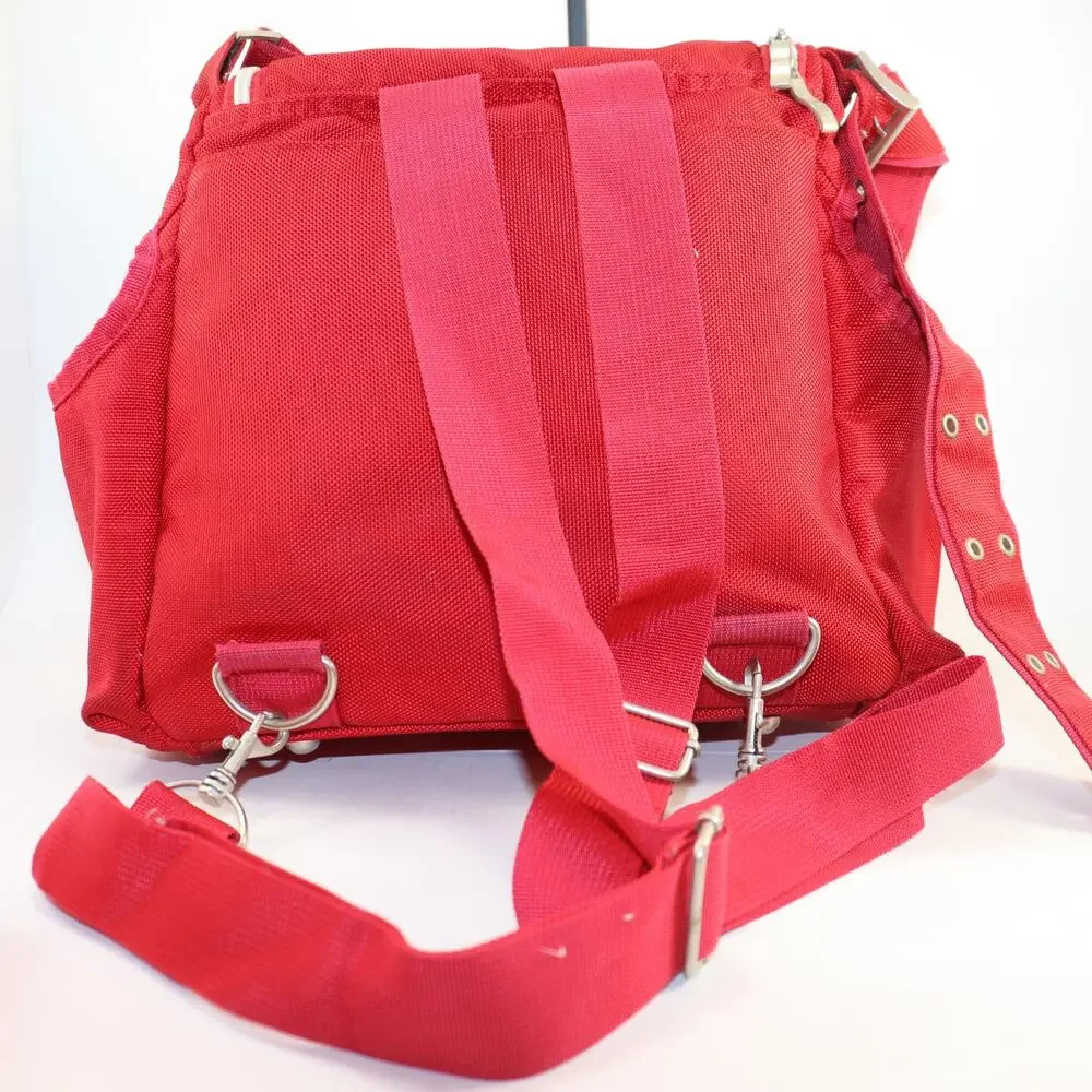 Loom Diaper‎ Bag – Red with Detachable Orange Pouch and Changing Pad
